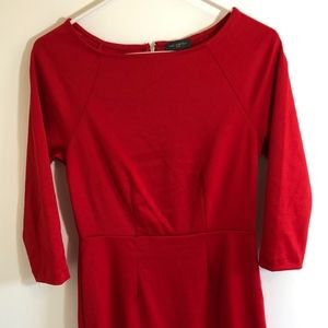 The Limited Red 3/4 Sleeve Dress